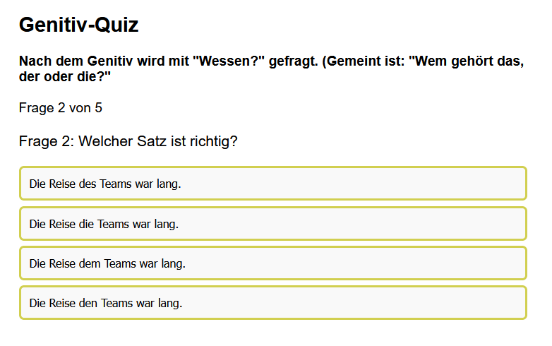  Genitiv-Quiz