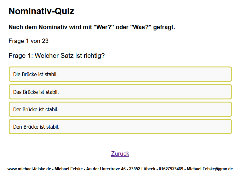 Nominativ-Quiz